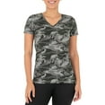 thumbnail image 1 of Athletic Works Women's Active Camo Print V-Neck T-Shirt, 1 of 2