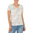 thumbnail image 1 of Athletic Works Women's Active Camo Print V-Neck T-Shirt, 1 of 2