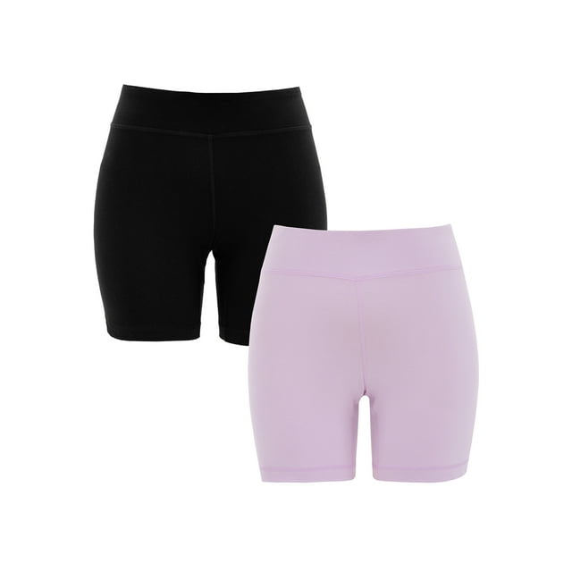Athletic Works Women's Active DriWorks Bike Shorts, 2Pack, Sizes S