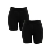 ATHLETIC WORKS Women's Active Dri-Works Bike Shorts, 2-Pack, Sizes S-XXL