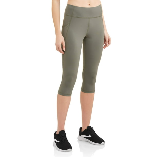 Athletic Works Women's Active High Waisted Capri Workout Leggings