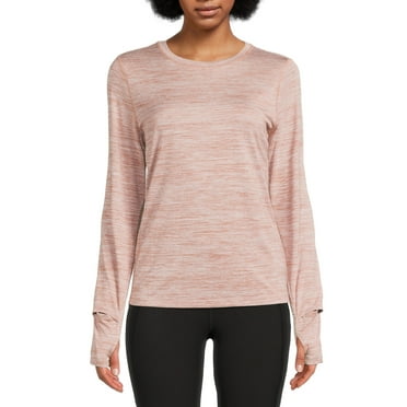 Athletic Works Women's Active Long Sleeve T-Shirt with Side Pocket, Sizes XS-XXL