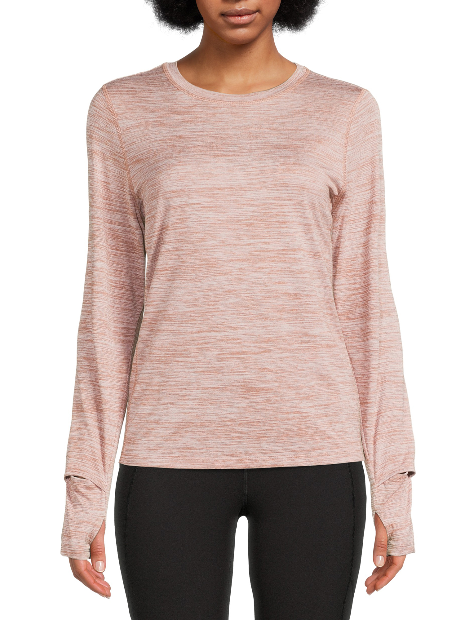 Playera activa de manga larga con bolsillo lateral para mujer, tallas XS-XXL