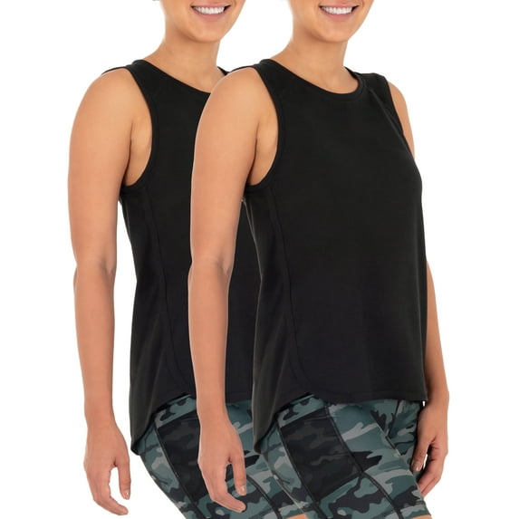 Athletic Works Women's Active Repreve Racerback Tank Top 2-Pack