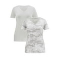 thumbnail image 1 of Athletic Works Women's Active V-Neck T-Shirt with Short Sleeves, 2-Pack, Sizes XS-XXXL, 1 of 11