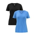 thumbnail image 1 of Athletic Works Women's Active V-Neck T-Shirt with Short Sleeves, 2-Pack, Sizes XS-XXXL, 1 of 12