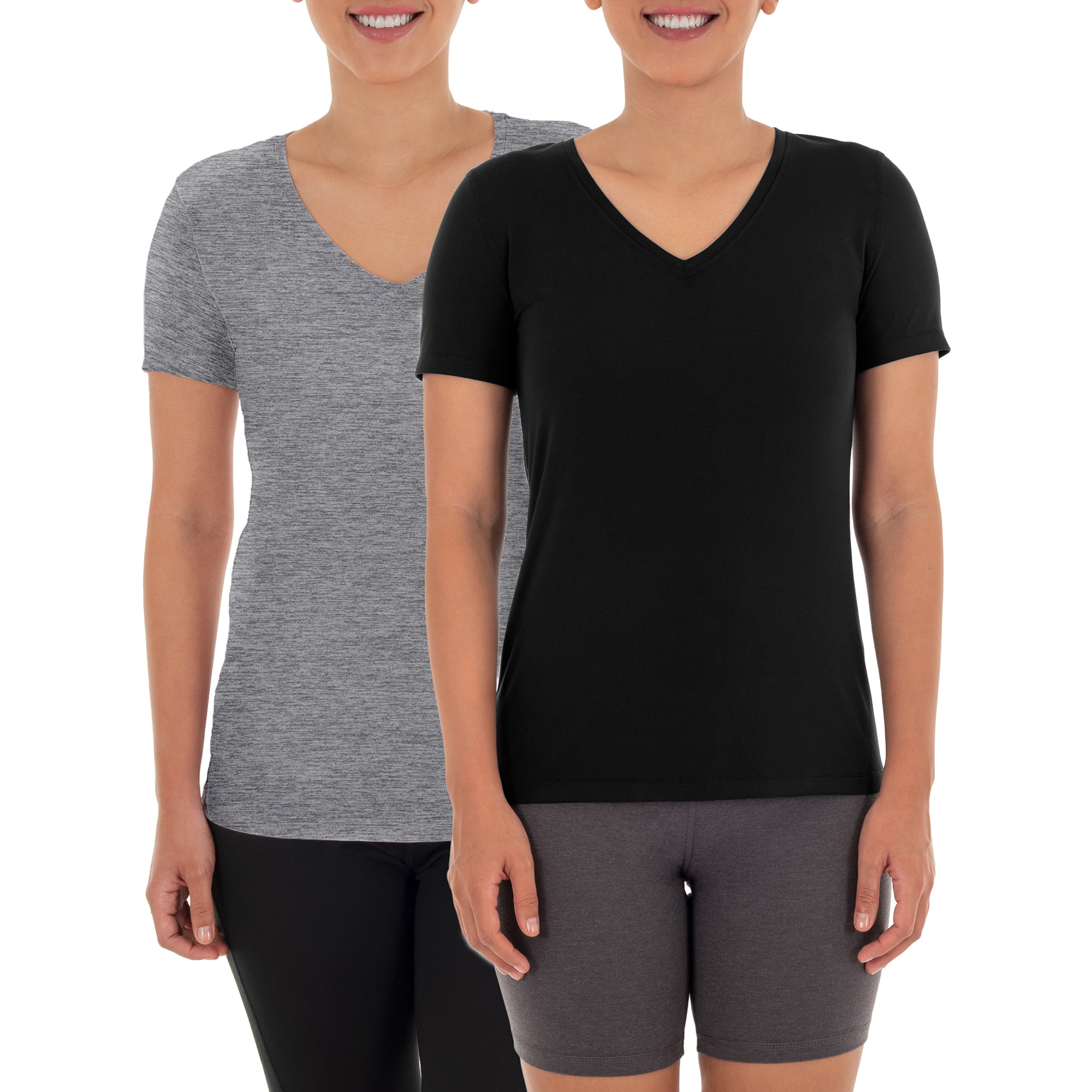 Athletic Works Women's V-Neck T-Shirt with Short Sizes XS-XXXL - Walmart.com