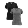 thumbnail image 1 of Athletic Works Women's Active V-Neck T-Shirt with Short Sleeves, 2-Pack, Sizes XS-XXXL, 1 of 11
