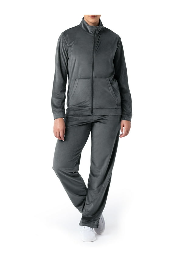 Women's Soft Velour Jacket and Pant Tracksuit, Size S-XXL