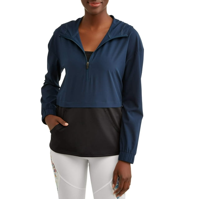 Athletic Works Women's Athletic 1/4 Zip Windbreaker