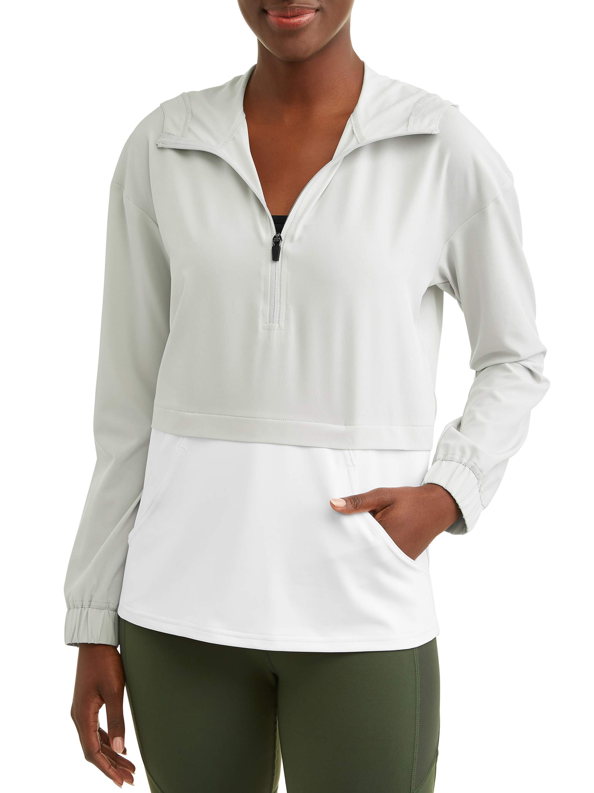 Athletic Works Women's Athletic 1/4 Zip Windbreaker