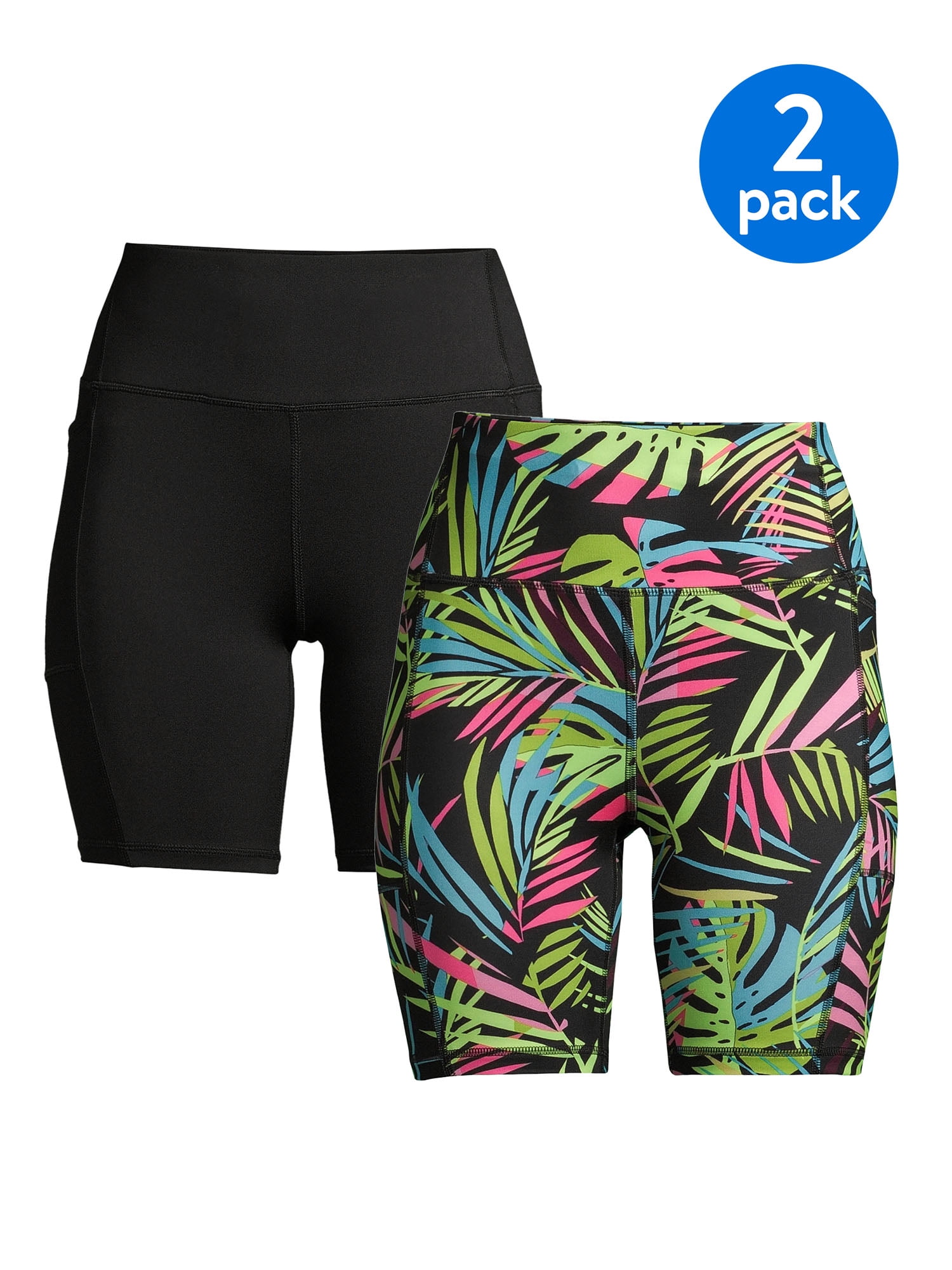 Athletic Works Women s Bike Shorts 2 Pack Walmart