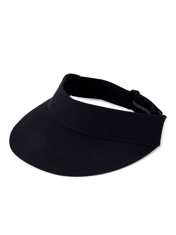 Women’s Blank Polyester Stretch Visor Hat Black Soot
