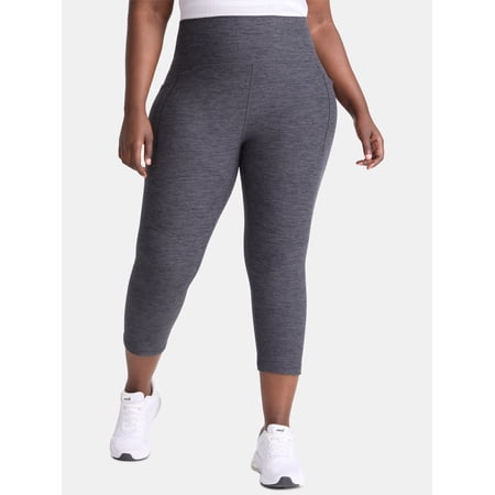 Athletic Works Women's and Women's Plus ButterCore Capri Leggings with Pockets, 21" Inseam, Sizes XS-4X