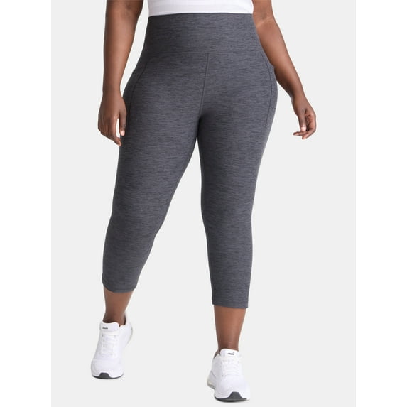 Athletic Works Women's and Women's Plus ButterCore Capri Leggings with Pockets, Sizes XS-4X