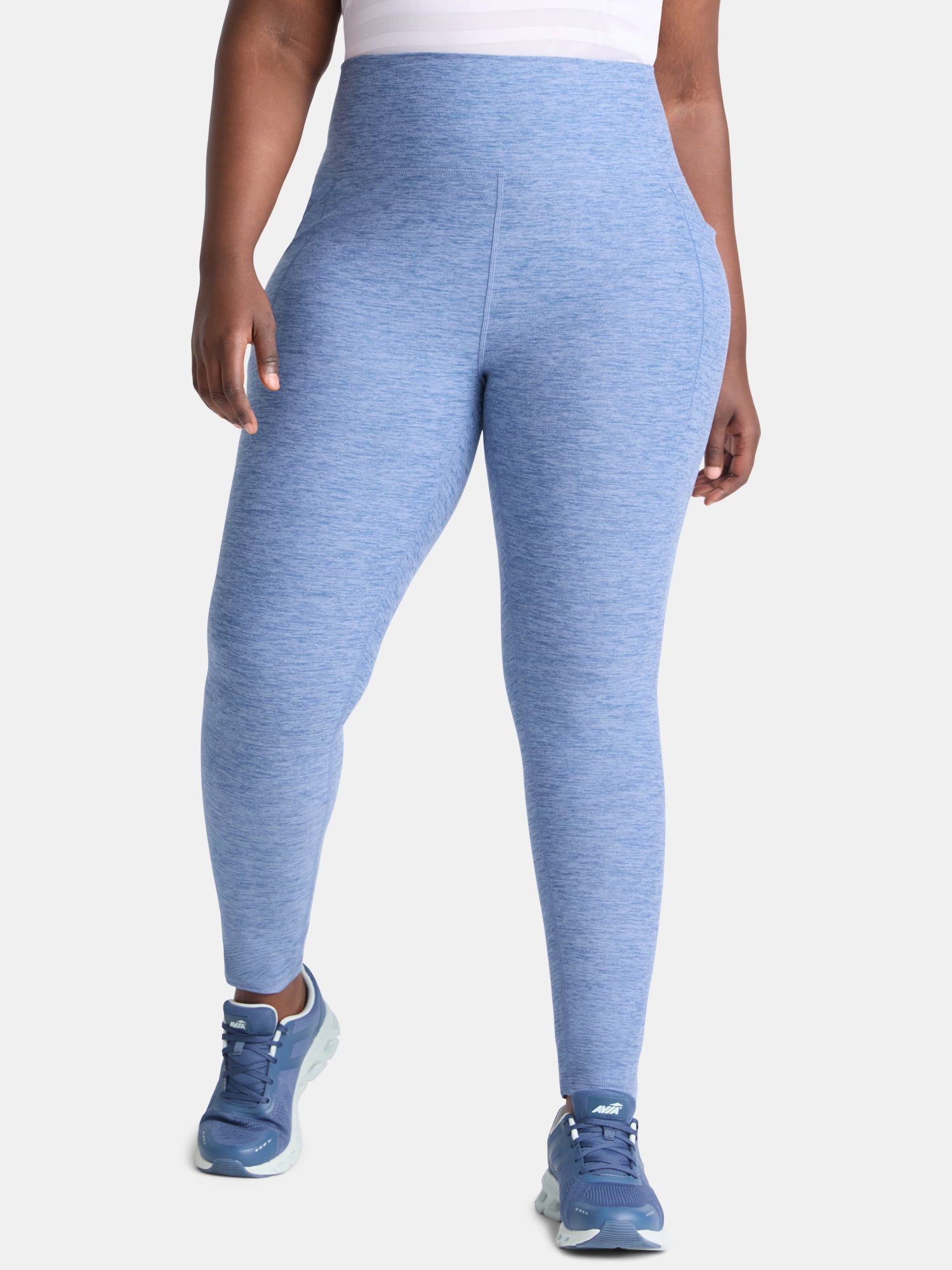 Athletic Works Women's and Women's Plus ButterCore Full Length Leggings with Pockets, Sizes XS-4X