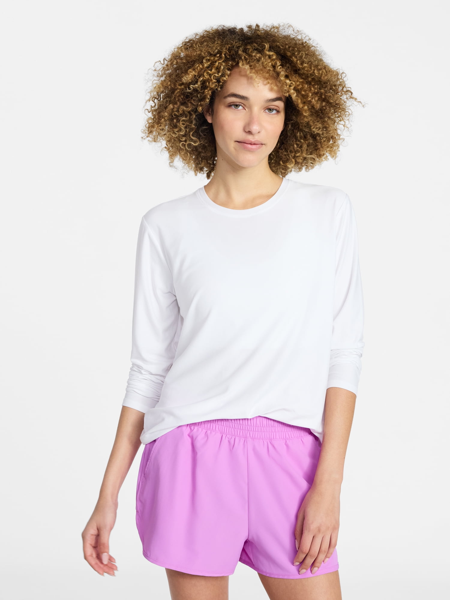 Athletic Works Women's ButterCore Tee with Long Sleeves, Sizes XS-XXXL