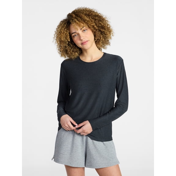Athletic Works Women's ButterCore Tee with Long Sleeves, Sizes XS-XXXL