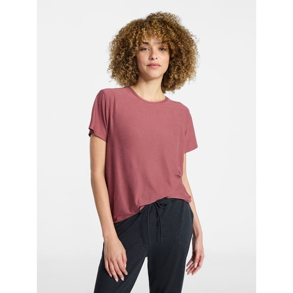 Athletic Works Women's and Women's Plus Relaxed ButterCore Tee with Short Sleeves, Sizes XS-4X