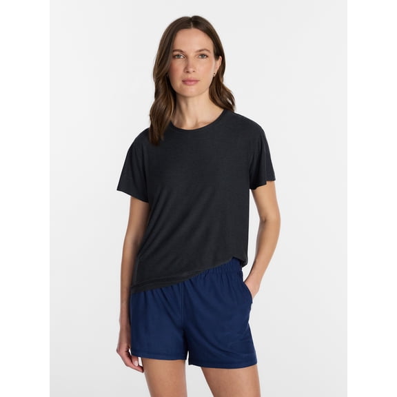 Athletic Works Women's and Women's Plus Relaxed ButterCore Tee with Short Sleeves, Sizes XS-4X