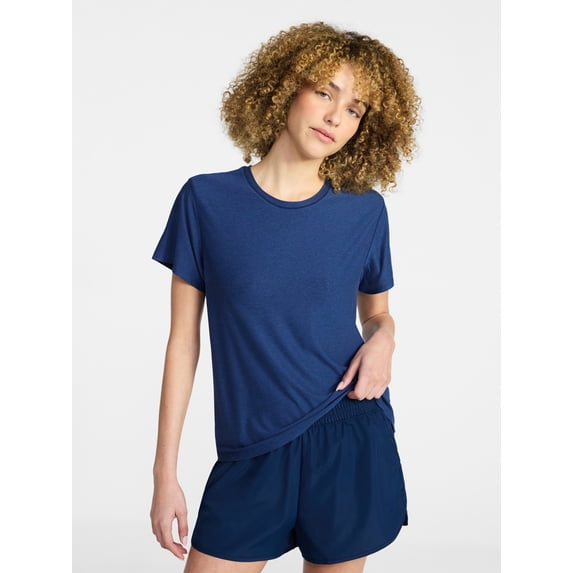 Athletic Works Women's and Women's Plus Relaxed ButterCore Tee with Short Sleeves, Sizes XS-4X