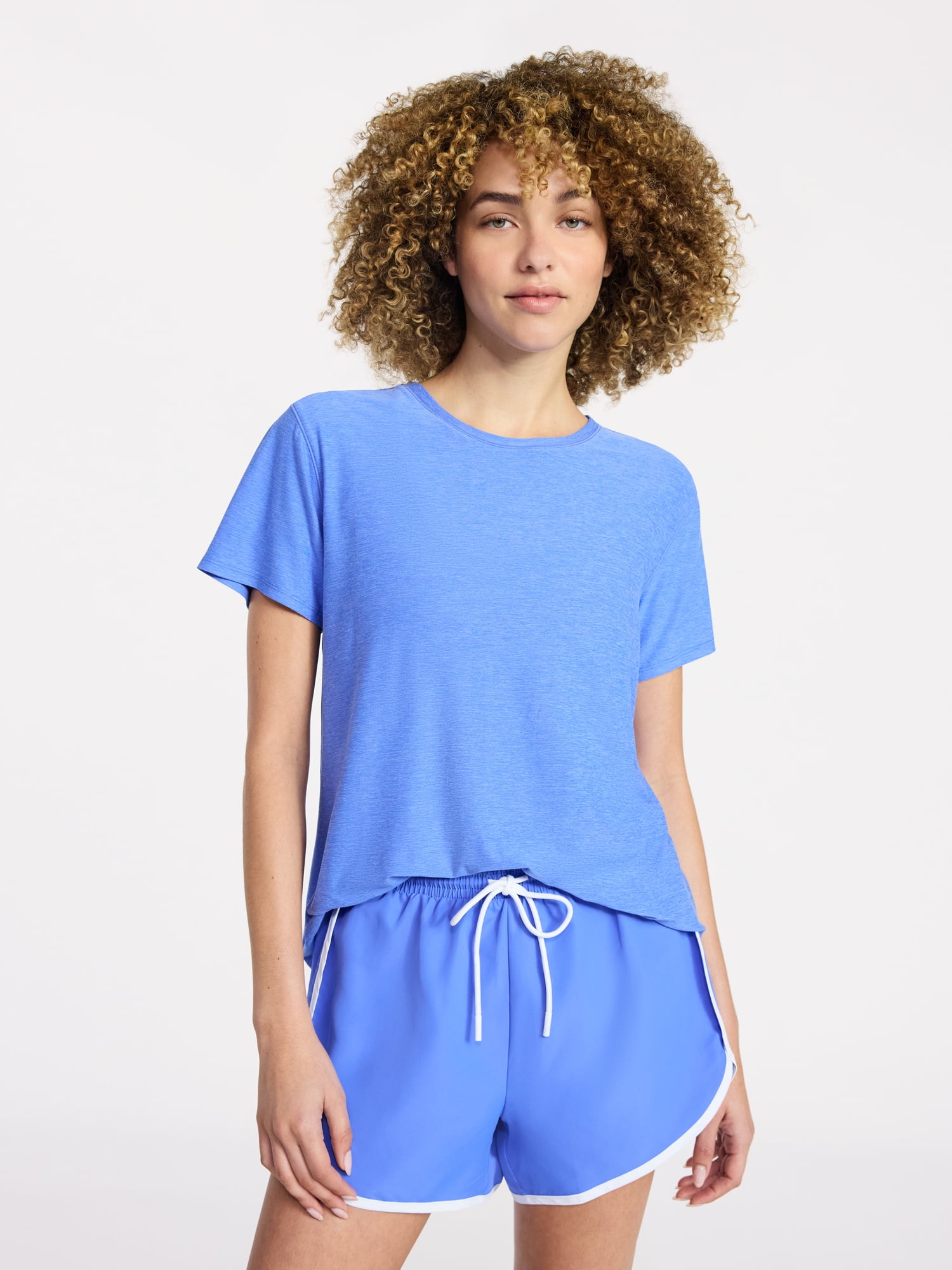 Athletic Works Women's and Women's Plus Relaxed ButterCore Tee with Short Sleeves, Sizes XS-4X
