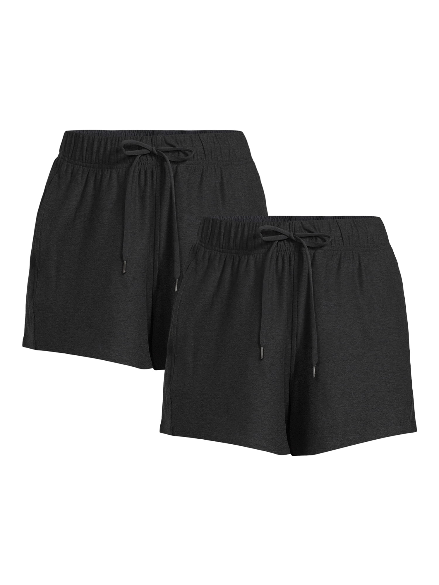 Athletic Works Women's Buttery Soft Performance 2-Pack Gym Shorts, 4” Inseam, Sizes XS-XXXL