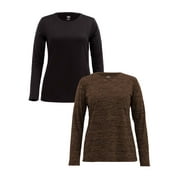 Athletic Works Women's Core Active Long Sleeve T-Shirt, 2-Pack