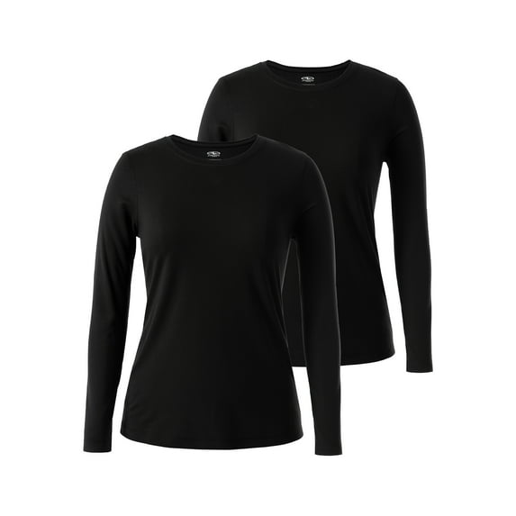 Athletic Works Women's Core Active Long Sleeve T-Shirt, 2-Pack