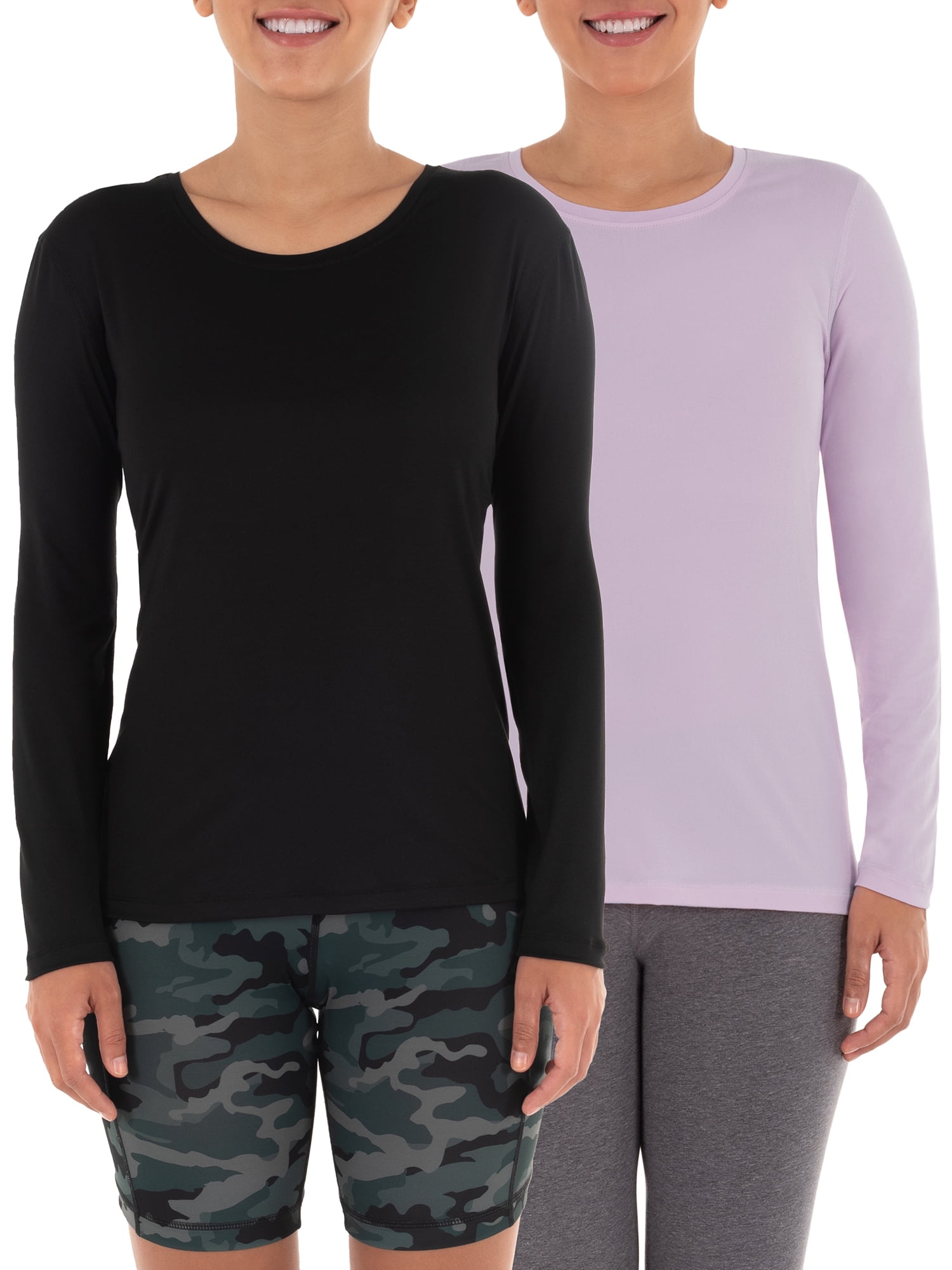 Athletic Works Women's Core Active Long Sleeve TShirt, 2Pack