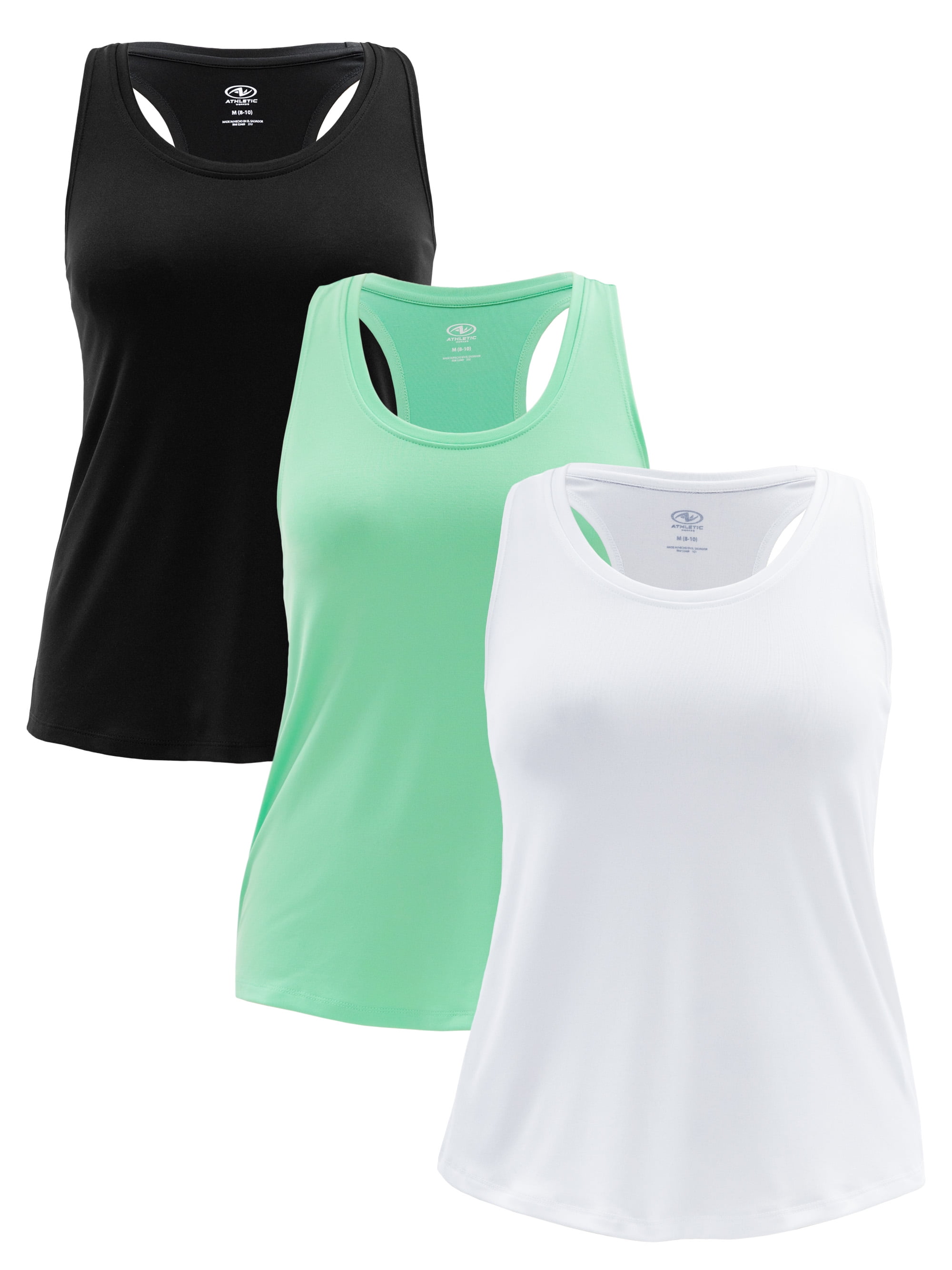 Athletic Works Women's Core Active Racerback Tank Top, 3-Pack