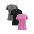 thumbnail image 1 of Athletic Works Women's Core Active Short Sleeve V-Neck T-Shirt, 3-Pack, 1 of 15