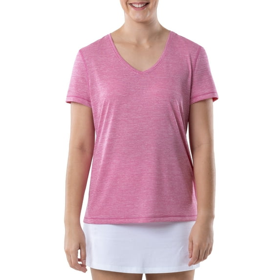 Athletic Works Women's Core Active Short Sleeve V-Neck T-Shirt, Sizes XS-3X