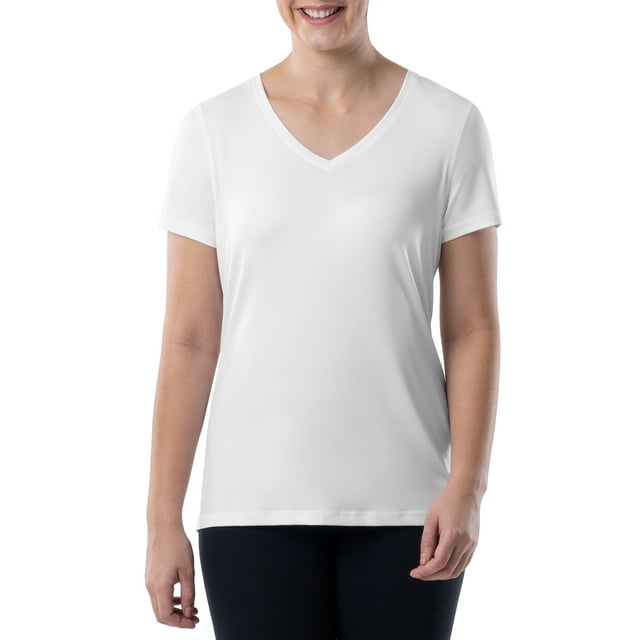 Athletic Works Women's Core Active Short Sleeve VNeck TShirt, Sizes