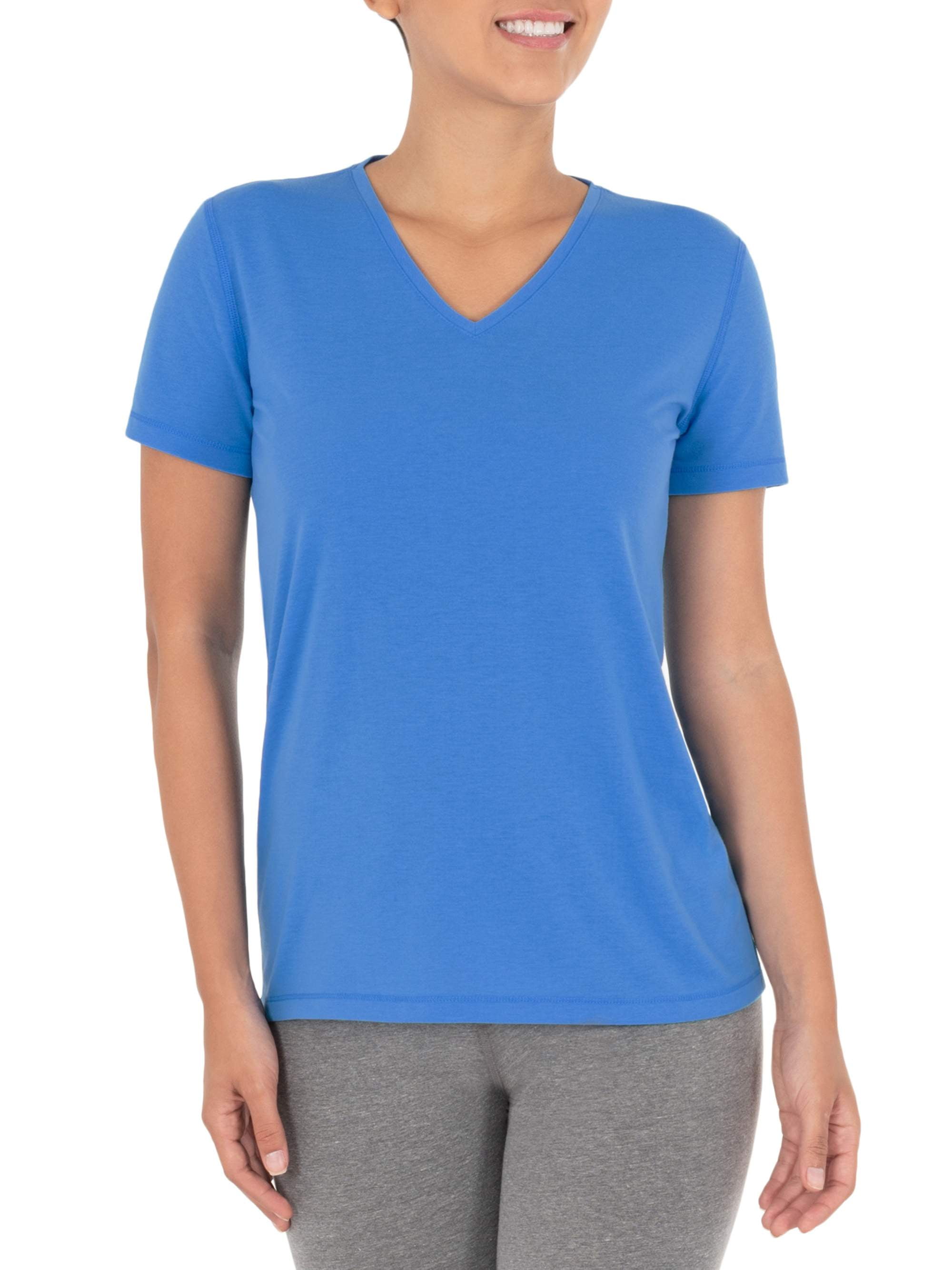 Deiloen Women's Plain V-Neck Short Sleeve T-Shirt 1413 main image 1