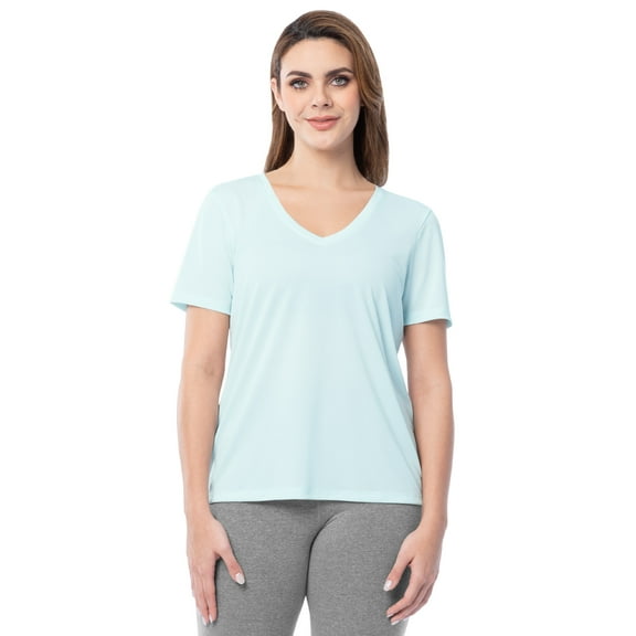 Athletic Works Women's Active Texture Knit V-Neck Tee, Sizes XS-XXXL