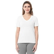 Athletic Works Women's Active Texture Knit V-Neck Tee, Sizes XS-XXXL
