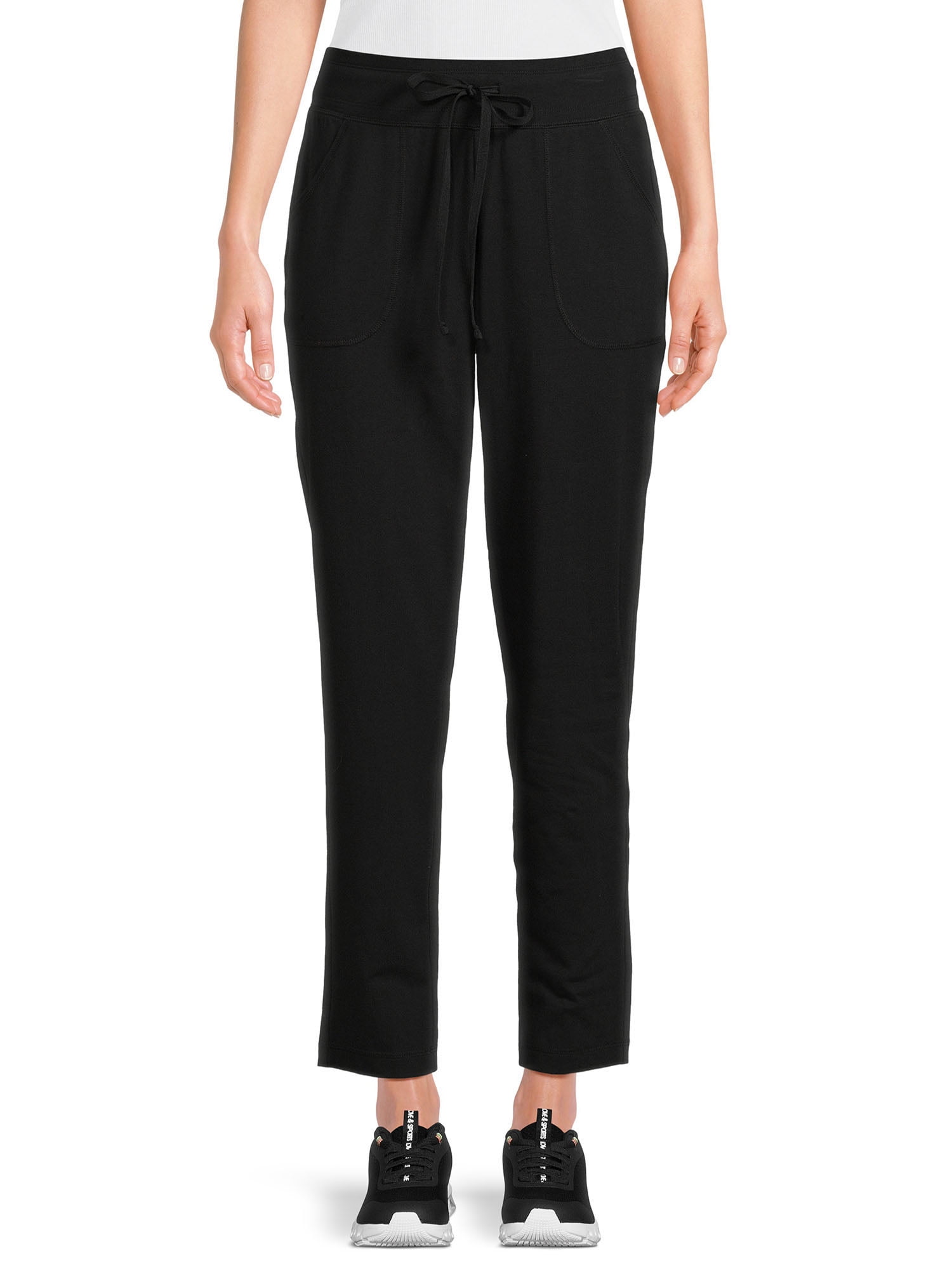 used Athletic Works Women's black Core Knit Capri Pants w Pocket, size XS  0-2