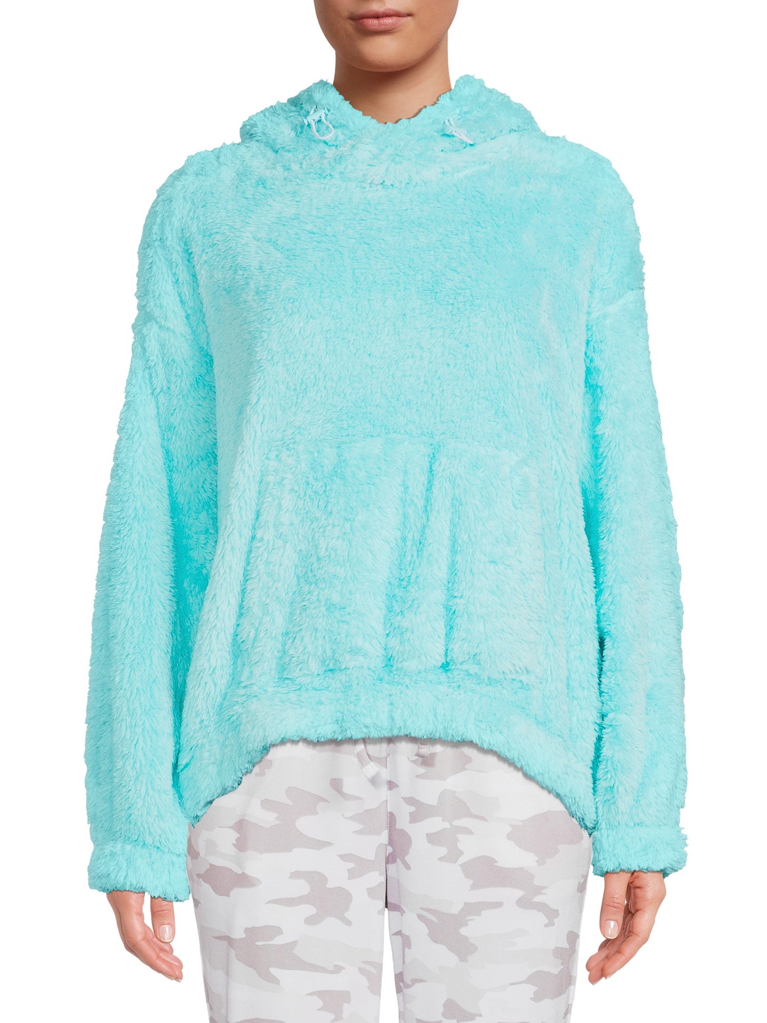 Athletic Works Women's Faux Sherpa Pullover Hoodie - Walmart.com