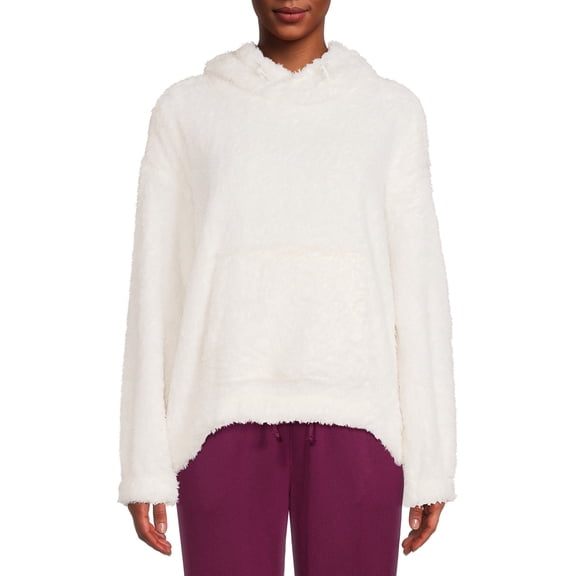 Athletic Works Women's Faux Sherpa Pullover Hoodie