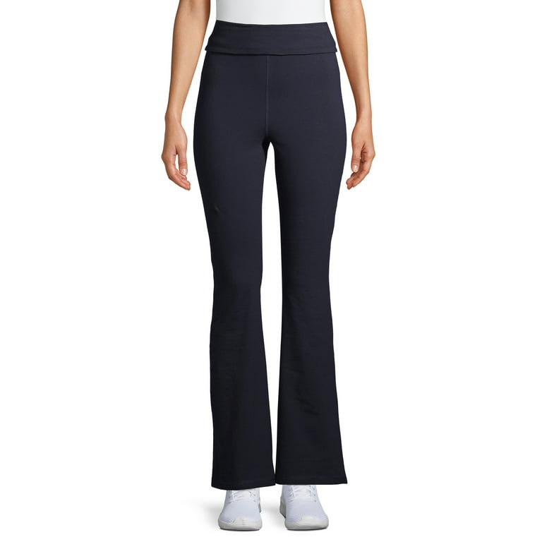 Athletic Works Women's Flare Yoga Pant with Fold over Waistband