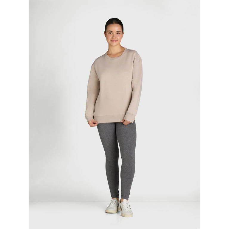 Athletic Works Women s Fleece Crewneck Sweatshirt Sizes Xs xxxl Beige