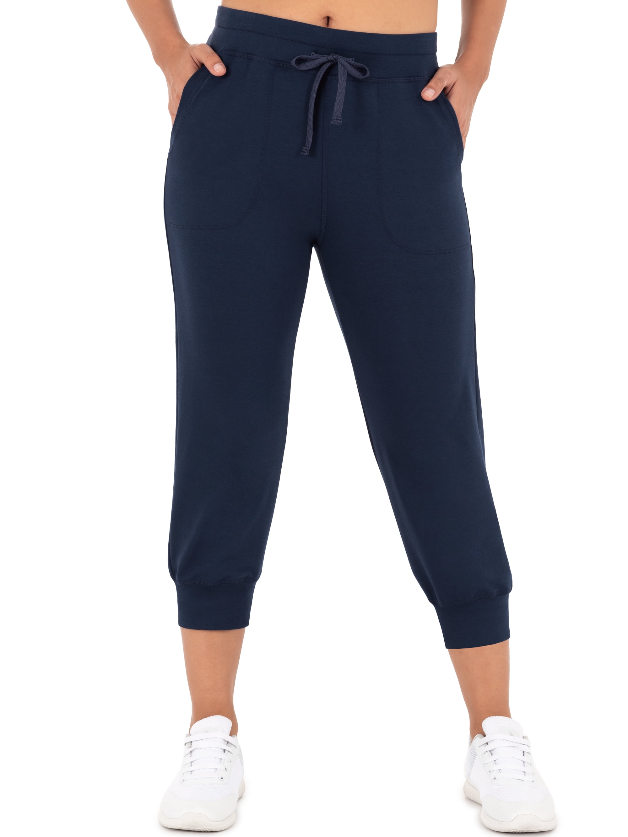 Athletic Works Women's French Terry Athleisure Capri Jogger Pants