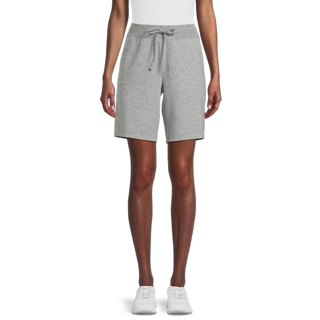 Athletic Works Women's French Terry Cloth Bermuda Shorts, 9” Inseam