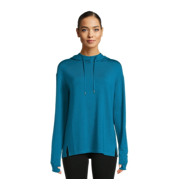 Athletic Works Women's French Terry Mock Neck Hoodie, Sizes XSXXXL