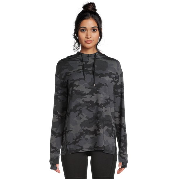 Athletic Works Women's French Terry Mock Neck Hoodie, Sizes XSXXXL