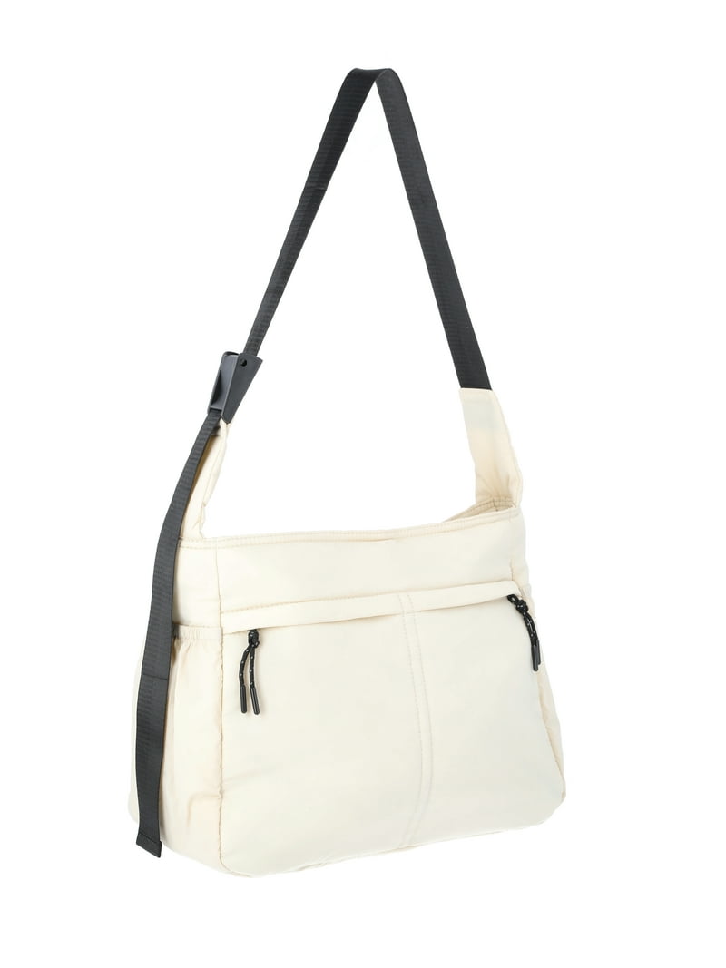 Athletic Works Women's Pearl White Hobo Bag with Spacious