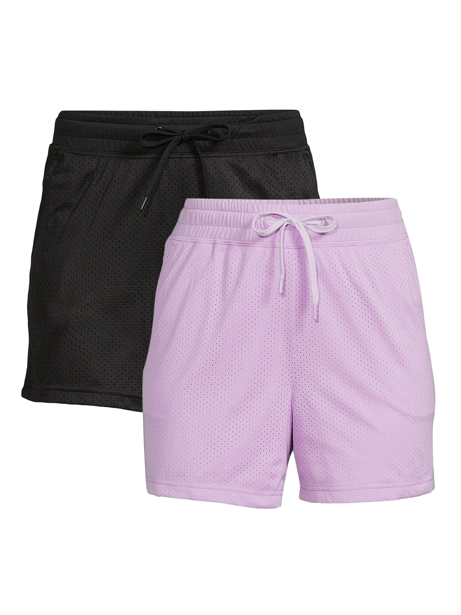 Athletic Works Women's Mesh Shorts, 2-Pack 