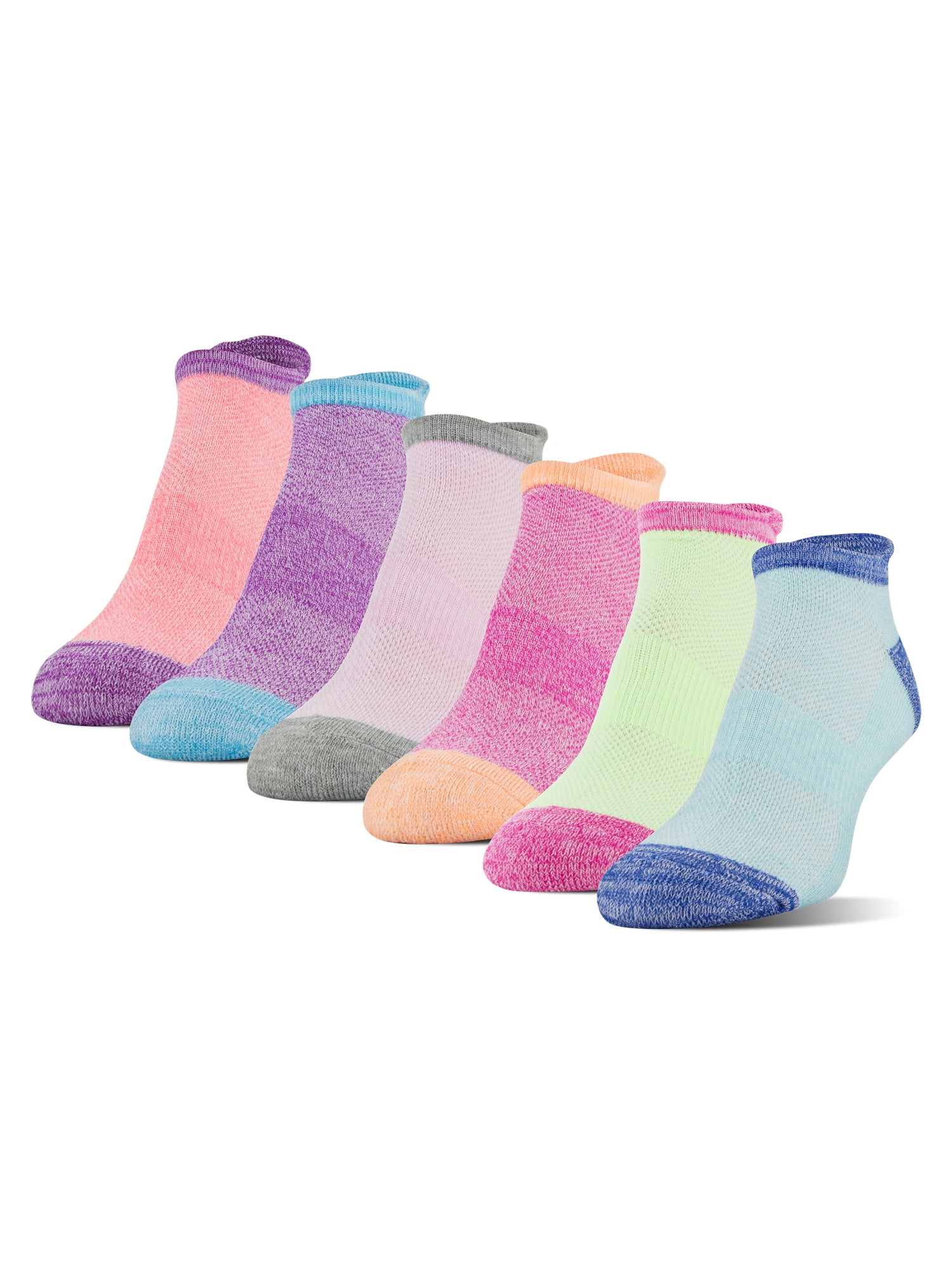 Athletic Works Women's Midcushion Zone Cushion No Show Socks, 6 Pairs