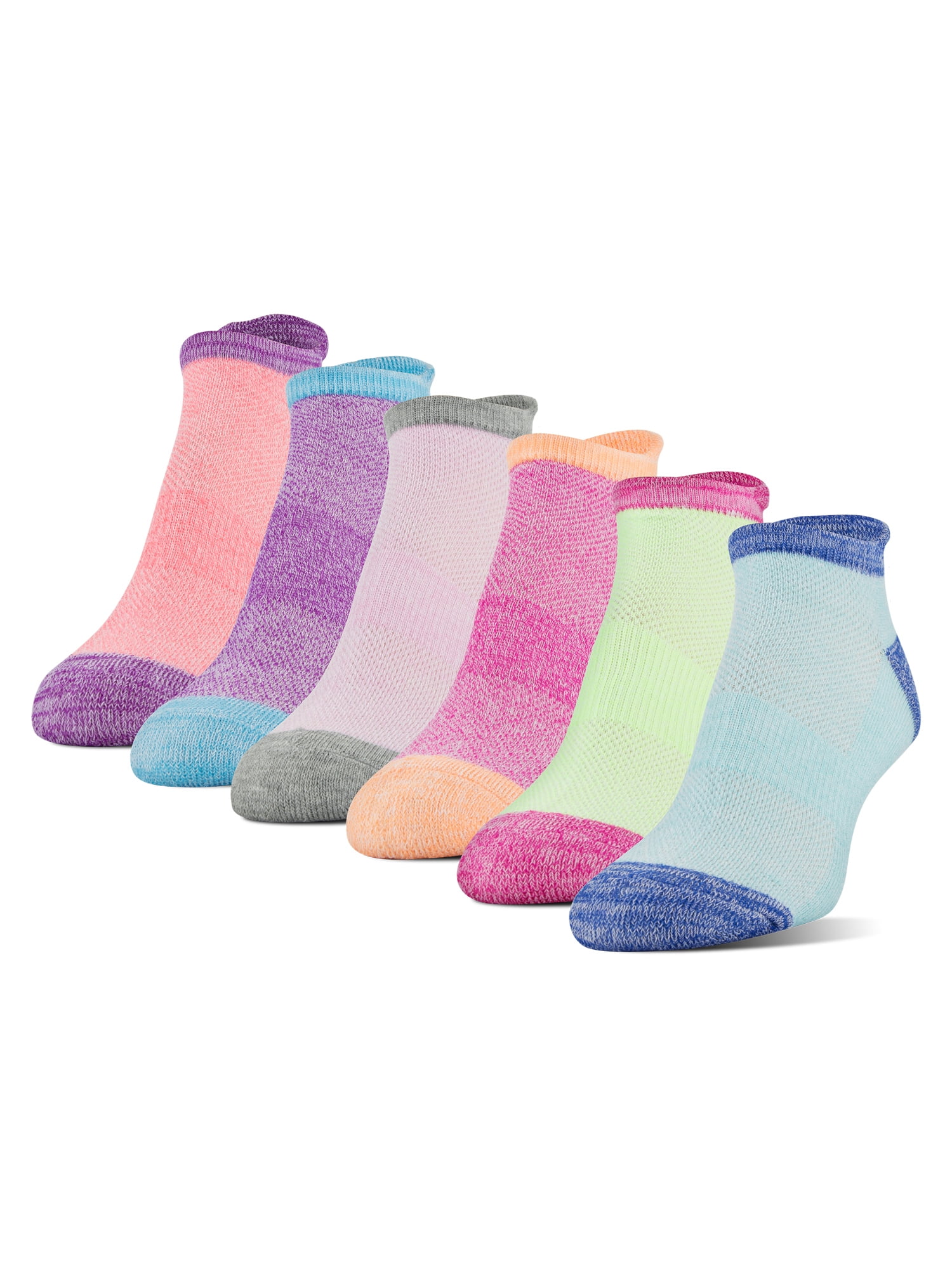 Athletic Works Women's Midcushion Zone Cushion No Show Socks, 6 Pairs